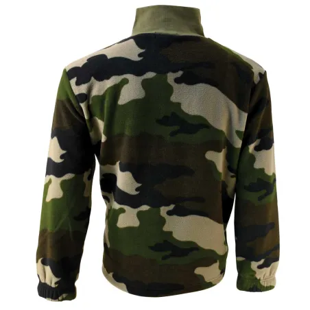 Sweat polyester col montant zippé polaire camo CE Taille M