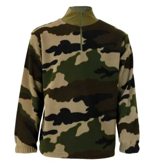 Sweat polyester col montant zippé polaire camo CE Taille M