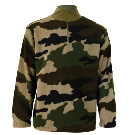 Sweat polyester col montant zippé polaire camo CE Taille M