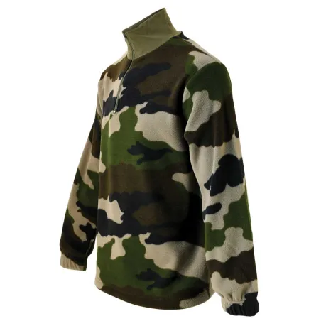 Sweat polyester col montant zippé polaire camo CE Taille M