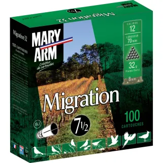Boite de 100 cartouches MIGRATION bourre jupe 32g 12/70 pb 9