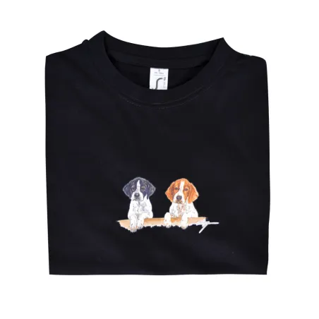 T-shirt enfant Setters coton peigné noir 12/14 ans