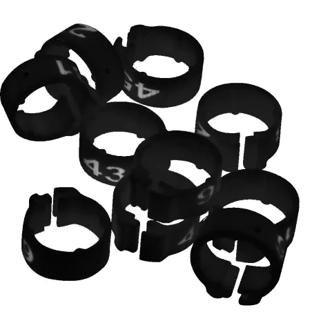 Bagues Spécial Pigeon Marquage Laser Indélébile numérotées 9 couleurs