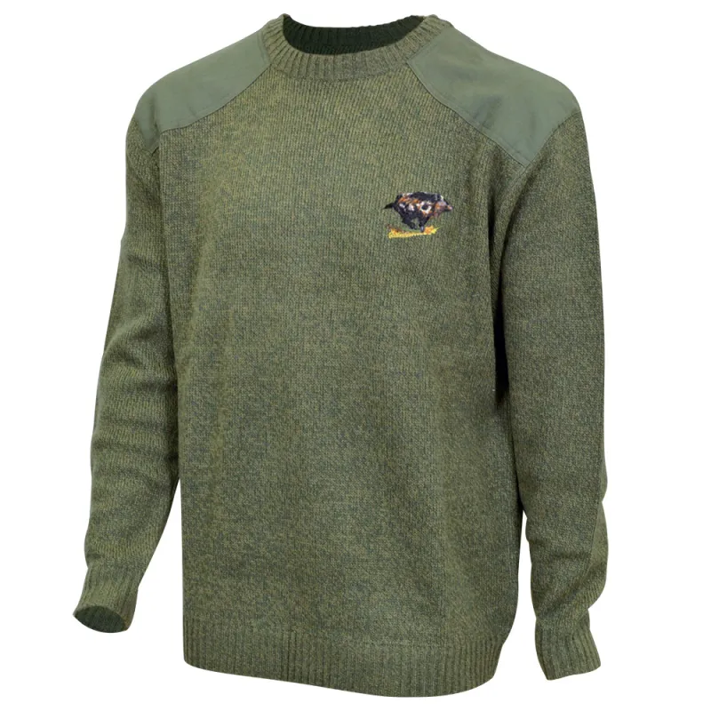 Pull col rond broderie Sanglier Taille S