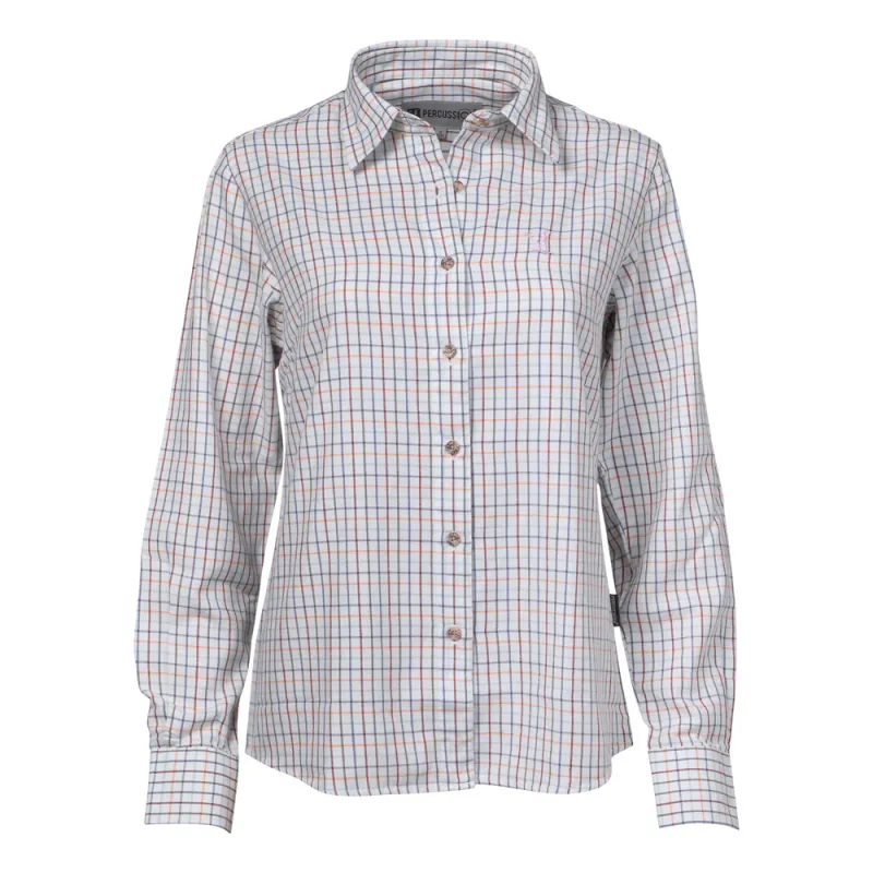 Chemise femme carreaux ocre Percussion taille XS et XL