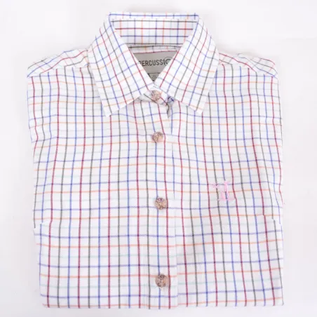 Chemise femme carreaux ocre Percussion taille XS et XL