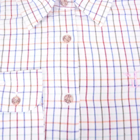 Chemise femme carreaux ocre Percussion taille XS et XL