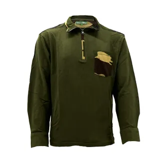 Chemise F1 col zippé 100% coton kaki camo CE taille M à 3XL