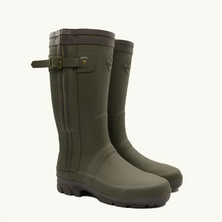 Bottes de chasse Alaska soufflet Zip caoutchouc kaki en 45