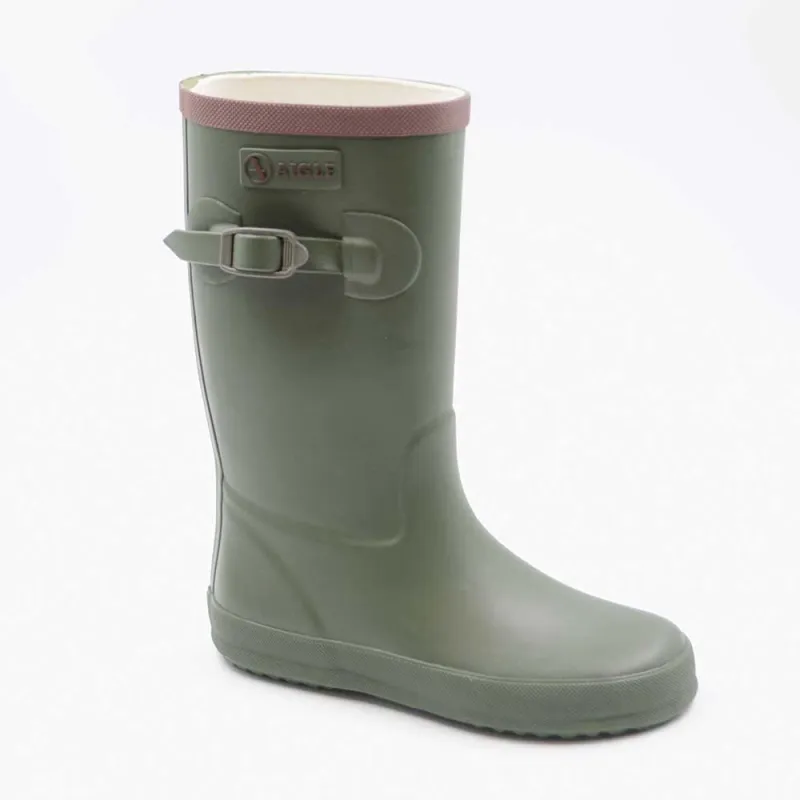 Bottes de pluie enfant caoutchouc polyester coton kaki Taille 29