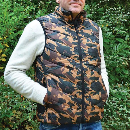 Gilet chauffant fibre polyester et carbone camo CE taille 2XL