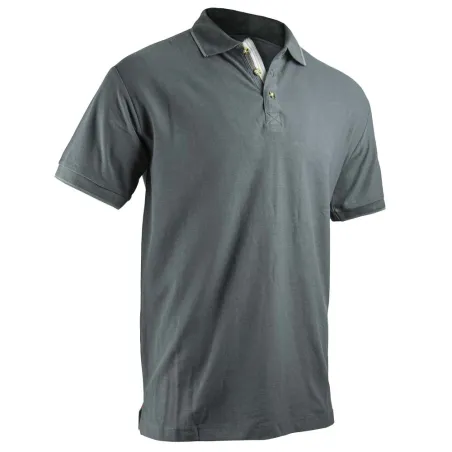 Polo Tonique coupe ajustée col rond coton gris nuit M à 3XL