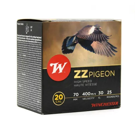 Boite de 25 cartouches ZZ pigeon bourre jupe 20-70 30g 400m/s