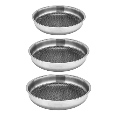 Poêle acier inoxydable nid d'abeille 24 cm