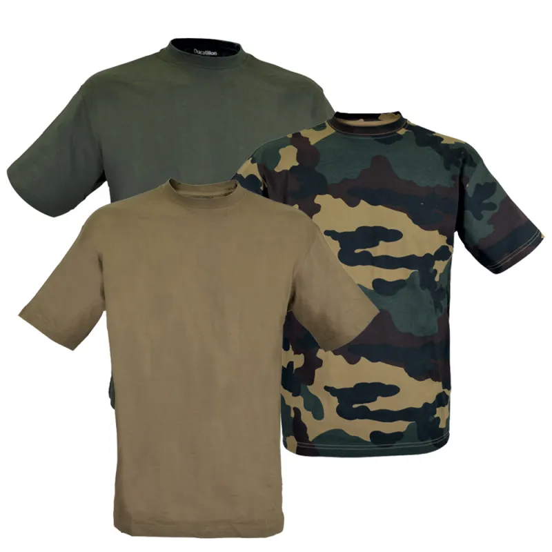Lot de 3 Tee-Shirts (beige, kaki et camo) taille M à 3XL