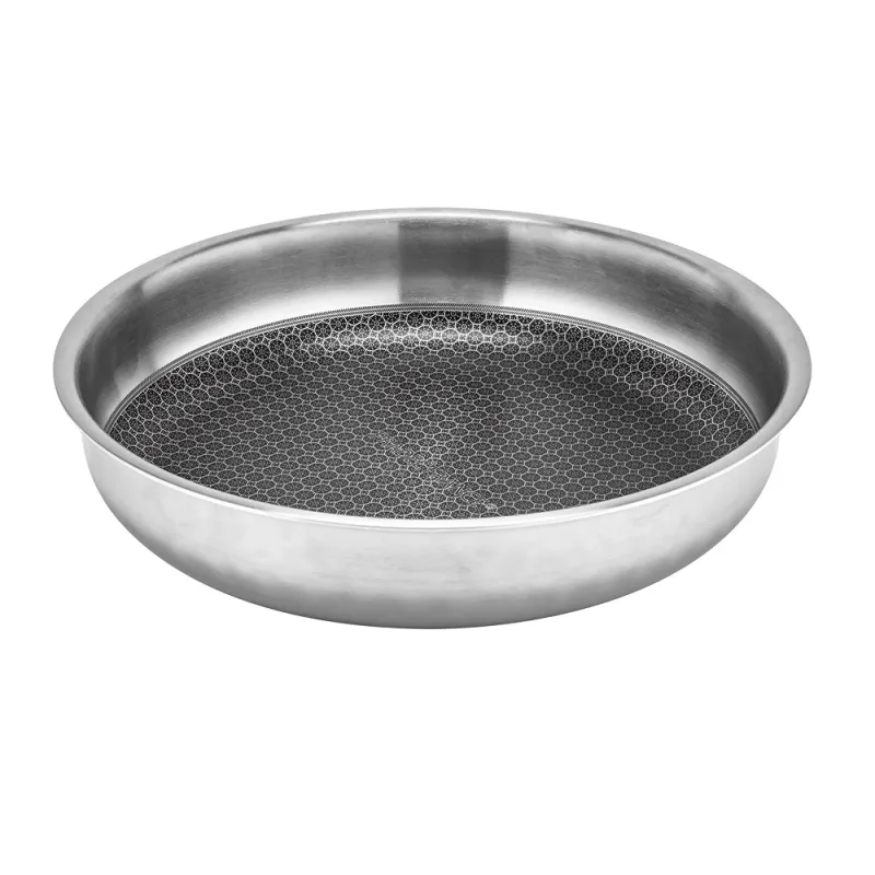 Poêle acier inoxydable nid d'abeille 28 cm