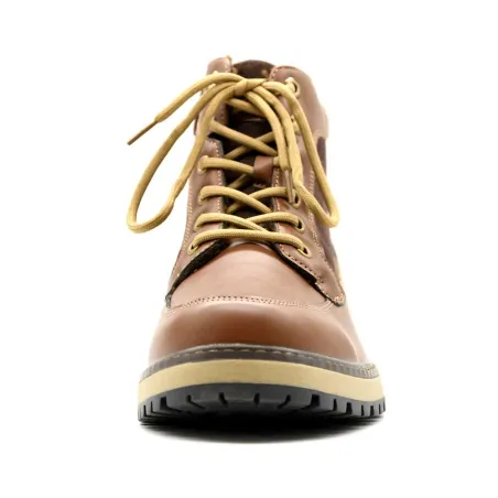 Bottines à lacets marron PU microfibre doublure polaire