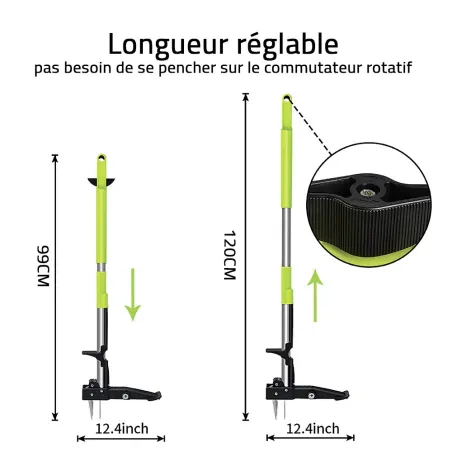 Griffe d’arrache-herbe manuelle aluminium 98 cm