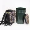 Tabouret-seau pivotant camouflage rembourré 25L rangement 45x30cm