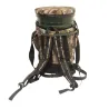 Tabouret-seau pivotant camouflage rembourré 25L rangement 45x30cm