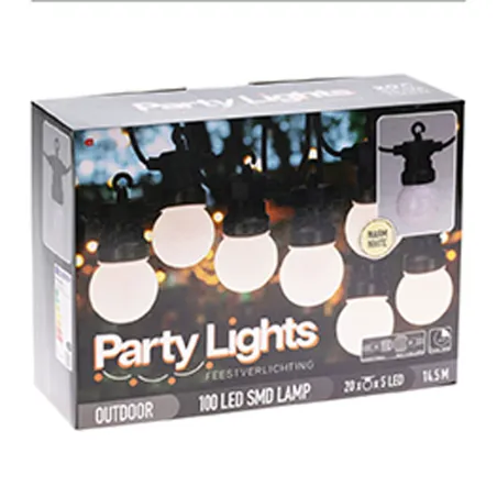 Guirlande lumineuse 20 boules blanche - 14,5 m