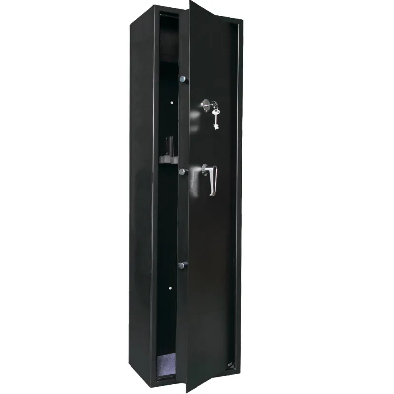 Armoire forte 5 verrous 6 armes 46kg 140x35x28,5cm + coffre