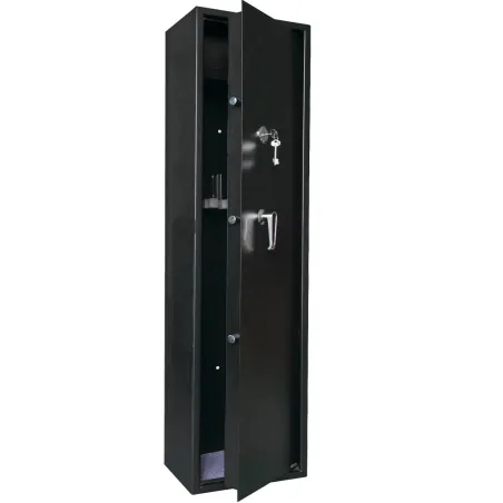 Armoire forte 5 verrous 6 armes 46kg 140x35x28,5cm + coffre