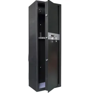 Armoire forte 5 verrous 8 armes 56kg 140x45x36,5cm + coffre