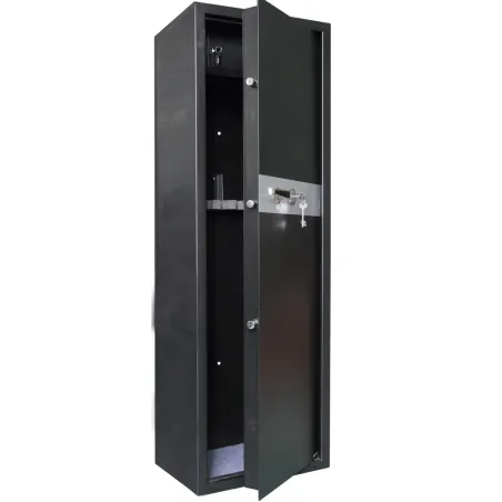 Armoire forte 5 verrous 8 armes 56kg 140x45x36,5cm + coffre
