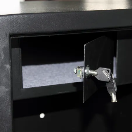 Armoire forte 5 verrous 12 armes 64kg 140x45x40cm + coffre