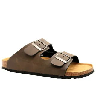 Sandales Tristan double bride réglables marron 40 à 45