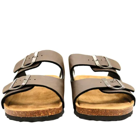 Sandales Tristan double bride réglables marron 40 à 45