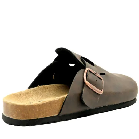 Sabots ouverts Pinosol confort synthéthique effet cuir marron 41 à 46