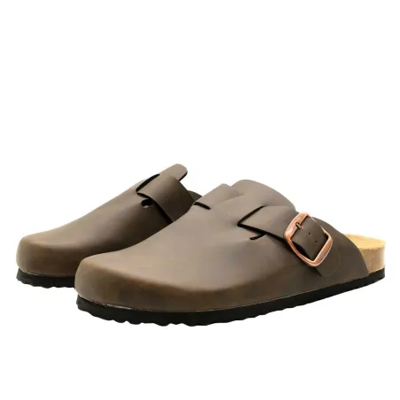 Sabots ouverts Pinosol confort synthéthique effet cuir marron 41 à 46