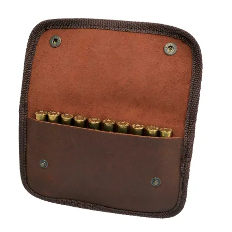 Etui 10 balles fermeture pression luxe cuir vieilli de vachette