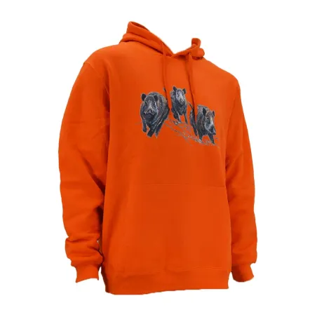 Sweat à capuche orange sangliers Bartavel Taille M à 3XL