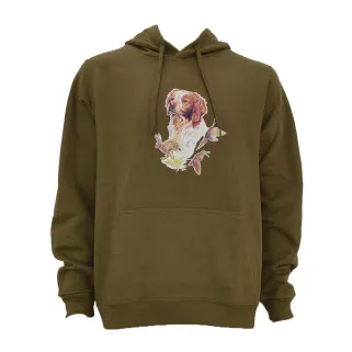 Sweat à capuche kaki épagneul Bartavel®
