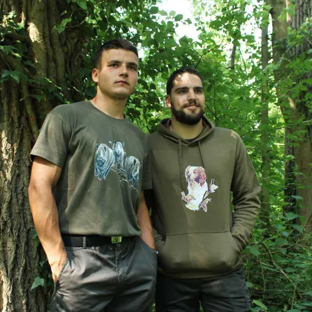 Sweat à capuche kaki épagneul Bartavel®