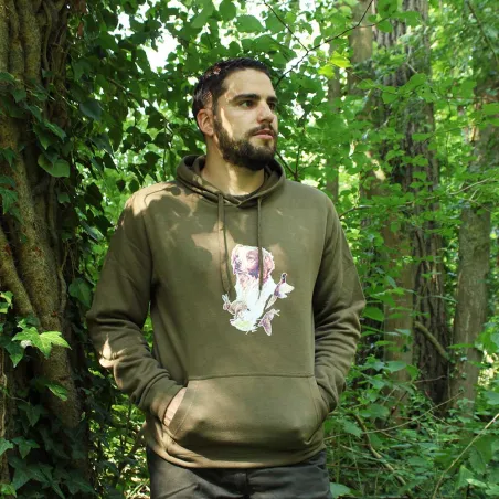 Sweat à capuche kaki épagneul Bartavel®