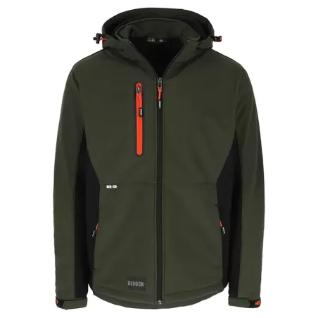 Veste Softshell Trystan Kaki/Noir Herock M à 3XL – Déperlante & robuste