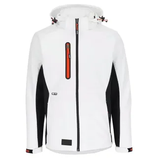 Veste Softshell Trystan Blanc/Noir Herock M à 3XL – Coupe-vent & déperlante