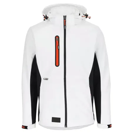 Veste Softshell Trystan Blanc/Noir Herock M à 3XL – Coupe-vent & déperlante