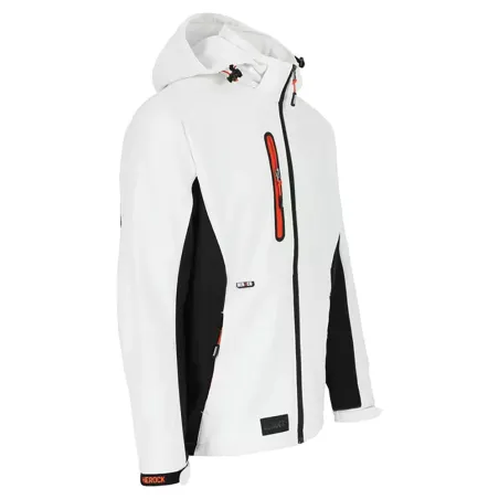 Veste Softshell Trystan Blanc/Noir Herock M à 3XL – Coupe-vent & déperlante