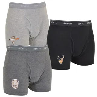 Lot 3 Boxers canard cerf sanglier élastique coton doublé M à 3XL