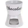 Fondue chocolat porcelaine 12x12x15cm avec 2 fourchettes inox