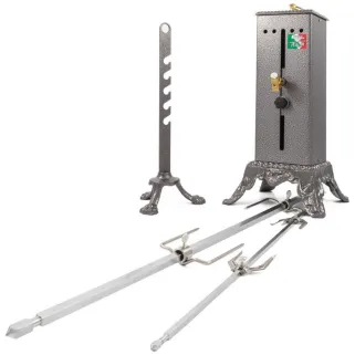 Tournebroche 2 broches 25 W cuisson volailles et gibiers 20 kg de viandes