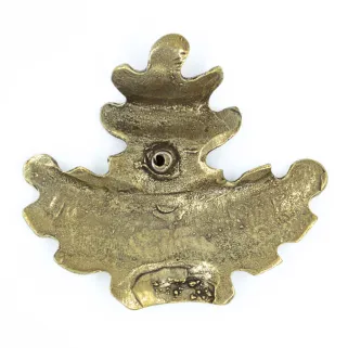 Feuille de chêne détaillée et réaliste en bronze 85x85mm