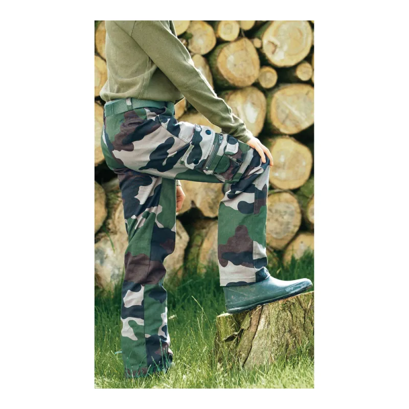 Pantalon enfant treillis 6 poches coton camo 6 à 14 ans