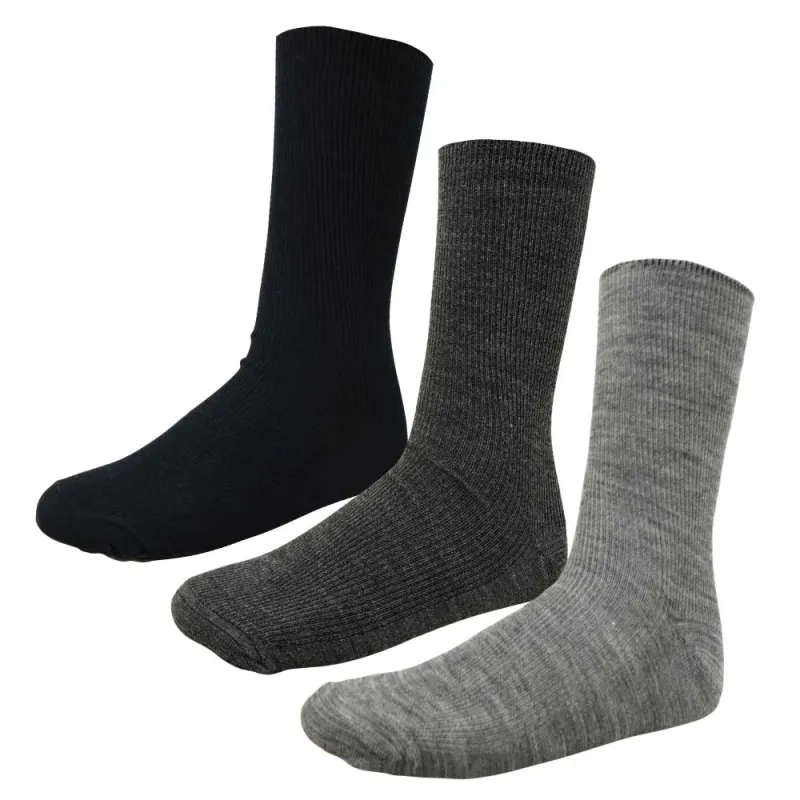 Lot de 3 paires de chaussettes confort sans élastique noir gris