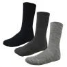 Lot de 3 paires de chaussettes confort sans élastique noir gris